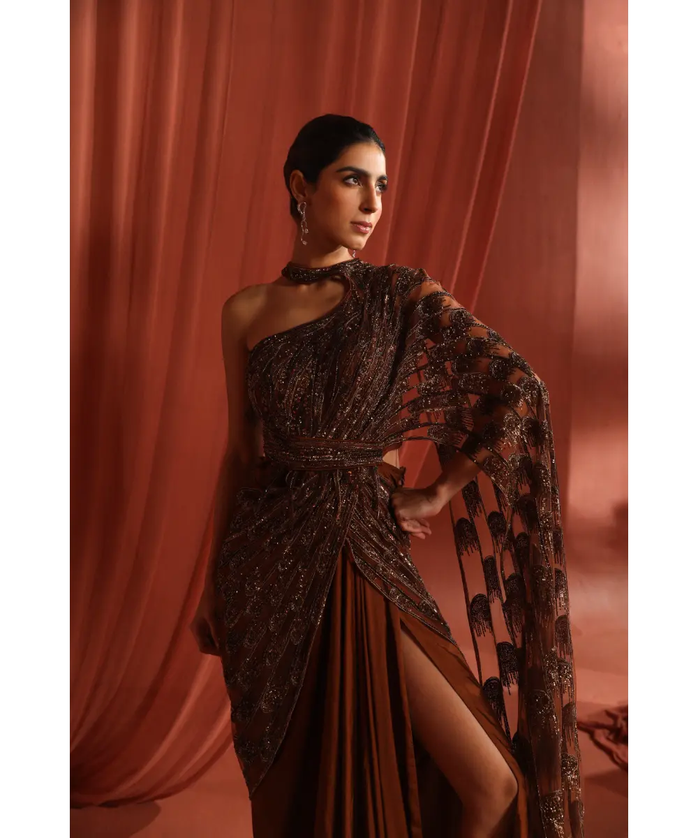 ADAARA COUTURE - Mystic Bronze Saree